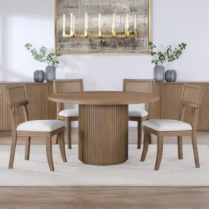 Fiammetta Oak Wood Dining Set