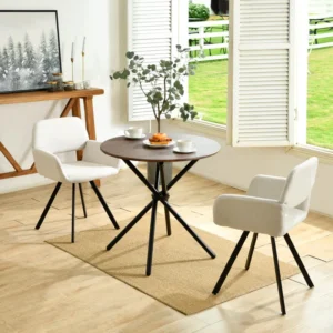 Harjovan 3 pieces Modern Dining Set Round Table Swivel
